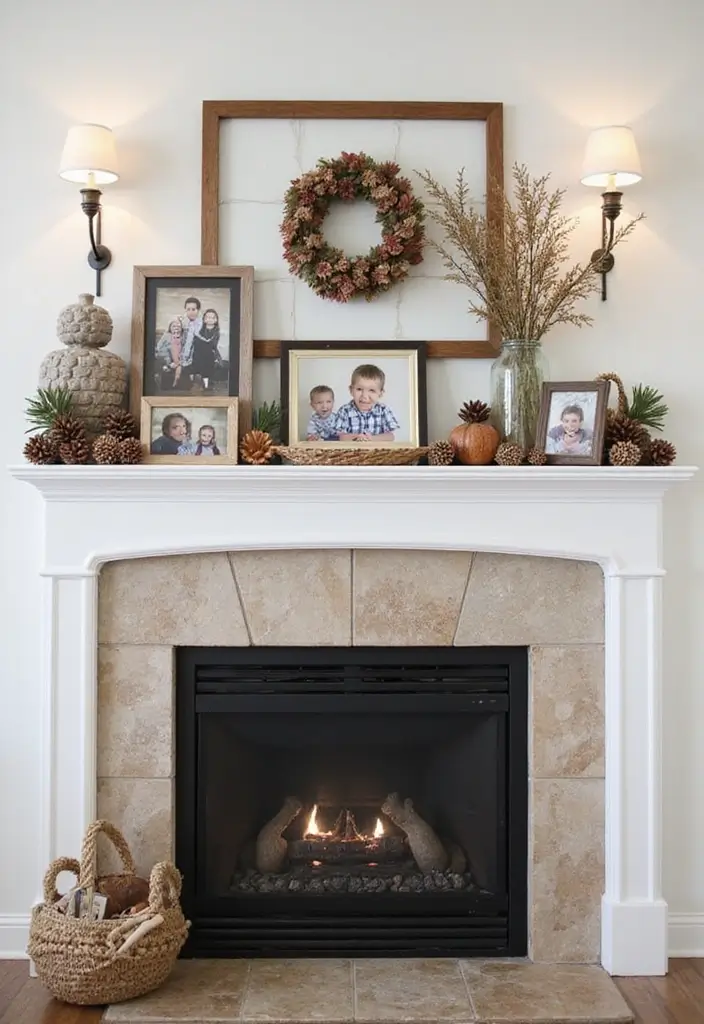 25 Farmhouse Fireplace Ideas That Radiate Warmth 14 25 Farmhouse Fireplace Ideas That Radiate Warmth - 14. Creative Mantel Displays