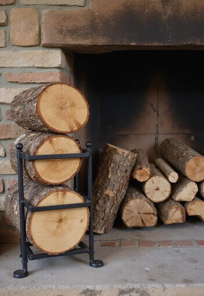 25 Farmhouse Fireplace Ideas That Radiate Warmth 17 25 Farmhouse Fireplace Ideas That Radiate Warmth - 17. Rustic Wood Logs