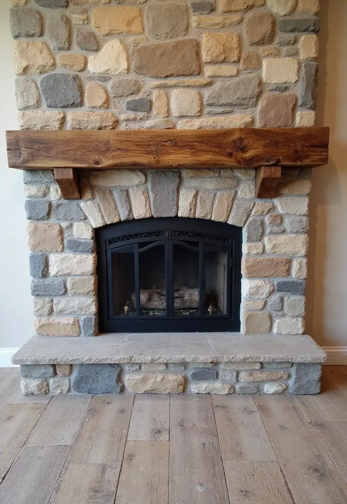 25 Farmhouse Fireplace Ideas That Radiate Warmth 2 25 Farmhouse Fireplace Ideas That Radiate Warmth - 2. Stone Surround