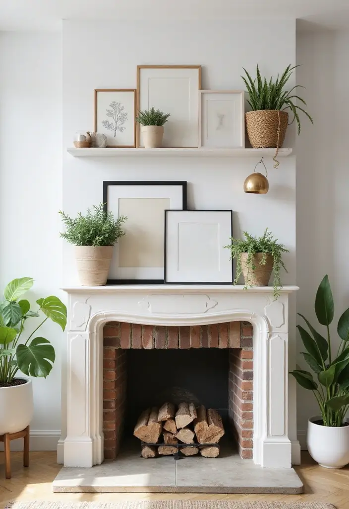 25 Farmhouse Fireplace Ideas That Radiate Warmth 20 25 Farmhouse Fireplace Ideas That Radiate Warmth - 20. Wall-Mounted Decor