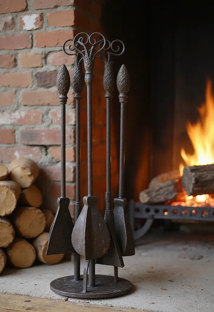 25 Farmhouse Fireplace Ideas That Radiate Warmth 23 25 Farmhouse Fireplace Ideas That Radiate Warmth - 23. Unique Fire Tools