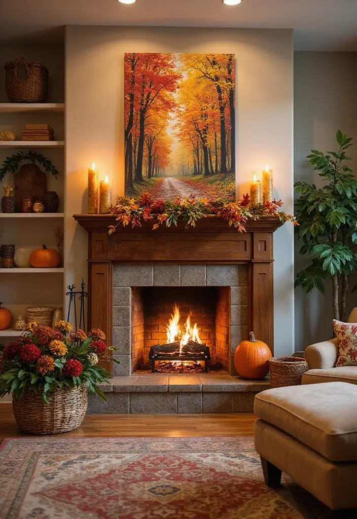 25 Fireplace Cover Ideas That Are Clever and Stylish 18 25 Fireplace Cover Ideas That Are Clever and Stylish - 18. Seasonal Themes