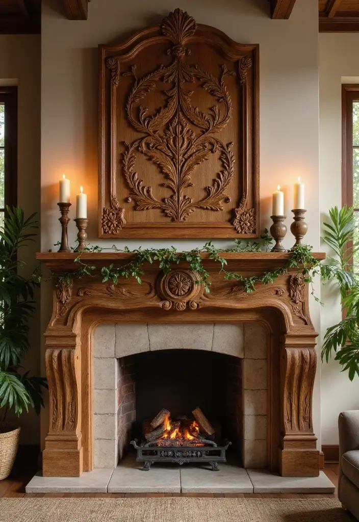 25 Fireplace Cover Ideas That Are Clever and Stylish 2 25 Fireplace Cover Ideas That Are Clever and Stylish - 2. Artistic Wood Covers