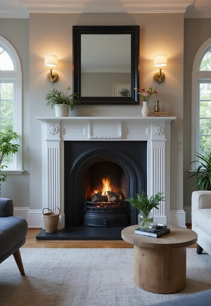 25 Fireplace Cover Ideas That Are Clever and Stylish 20 25 Fireplace Cover Ideas That Are Clever and Stylish - 20. Classic Black and White