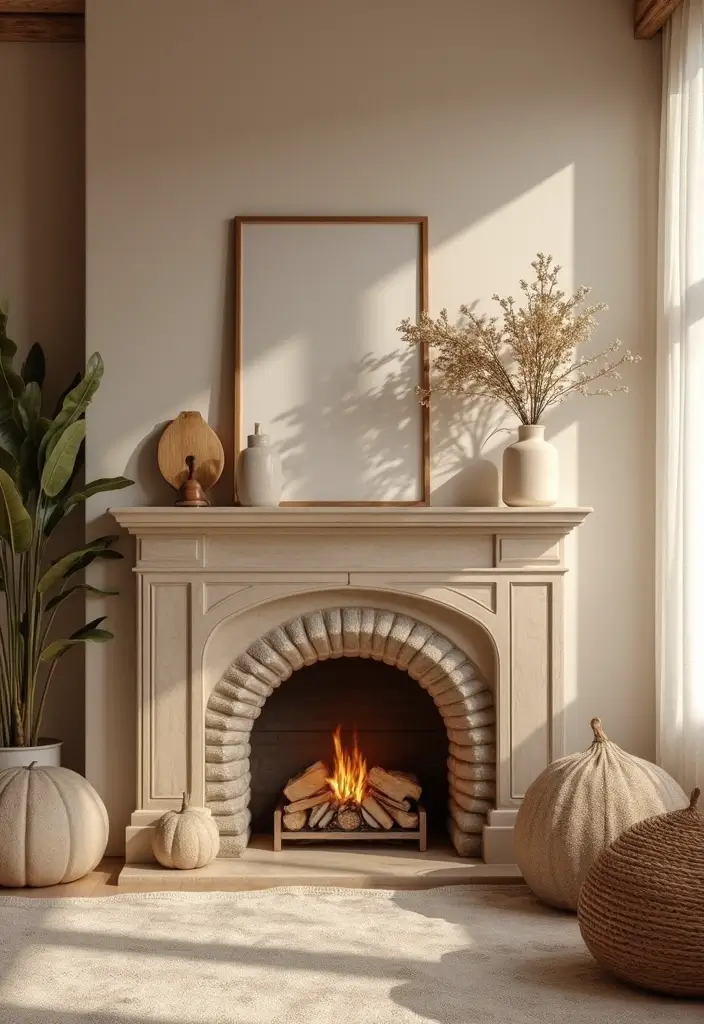 25 Fireplace Cover Ideas That Are Clever and Stylish 22 25 Fireplace Cover Ideas That Are Clever and Stylish - 22. Earthy Tones
