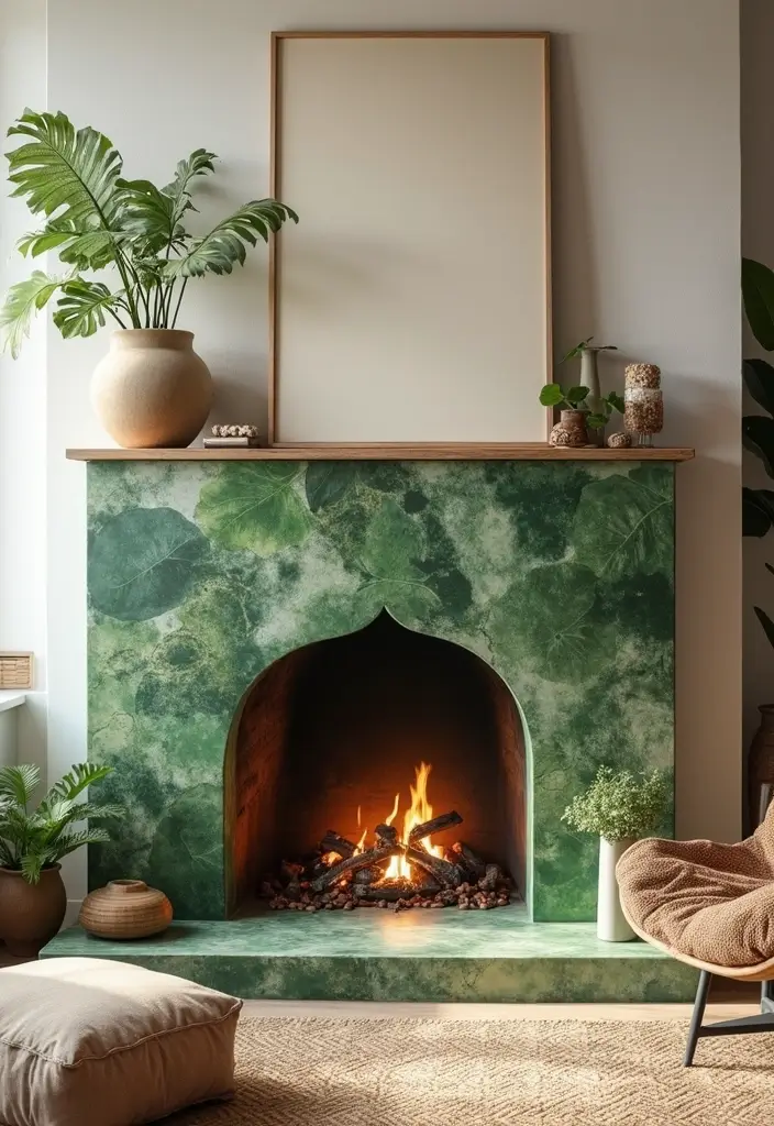 25 Fireplace Cover Ideas That Are Clever and Stylish 25 25 Fireplace Cover Ideas That Are Clever and Stylish - 25. Nature-Inspired Covers