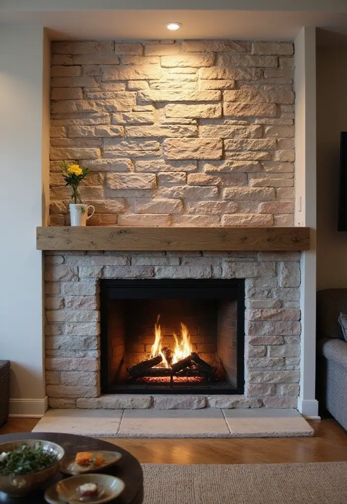 25 Fireplace Cover Ideas That Are Clever and Stylish 5 25 Fireplace Cover Ideas That Are Clever and Stylish - 5. Faux Brick Wall Covers