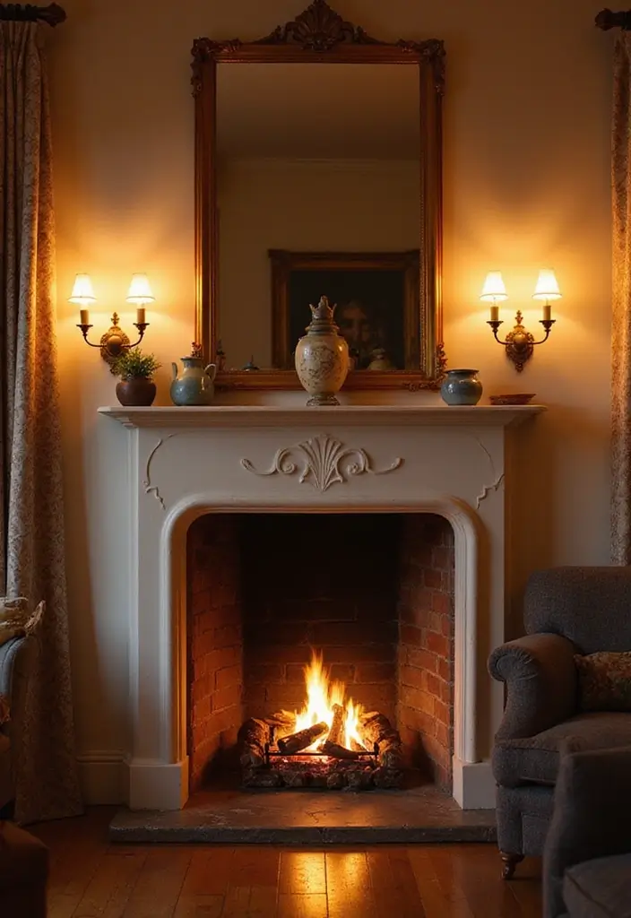 25 Fireplace Design Inspirations That Elevate Interiors 19 25 Fireplace Design Inspirations That Elevate Interiors - 19. Creative Lighting Around the Fireplace