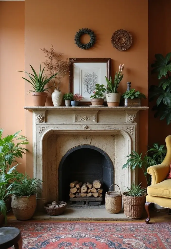 25 Fireplace Design Inspirations That Elevate Interiors 4 25 Fireplace Design Inspirations That Elevate Interiors - 4. Vintage Mantel Styling