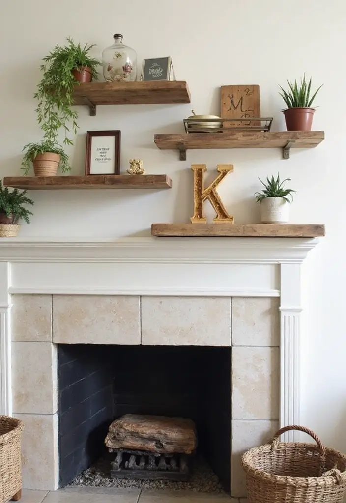 25 Fireplace Shelving Ideas That Add Storage and Style - 19. DIY Pallet Shelves