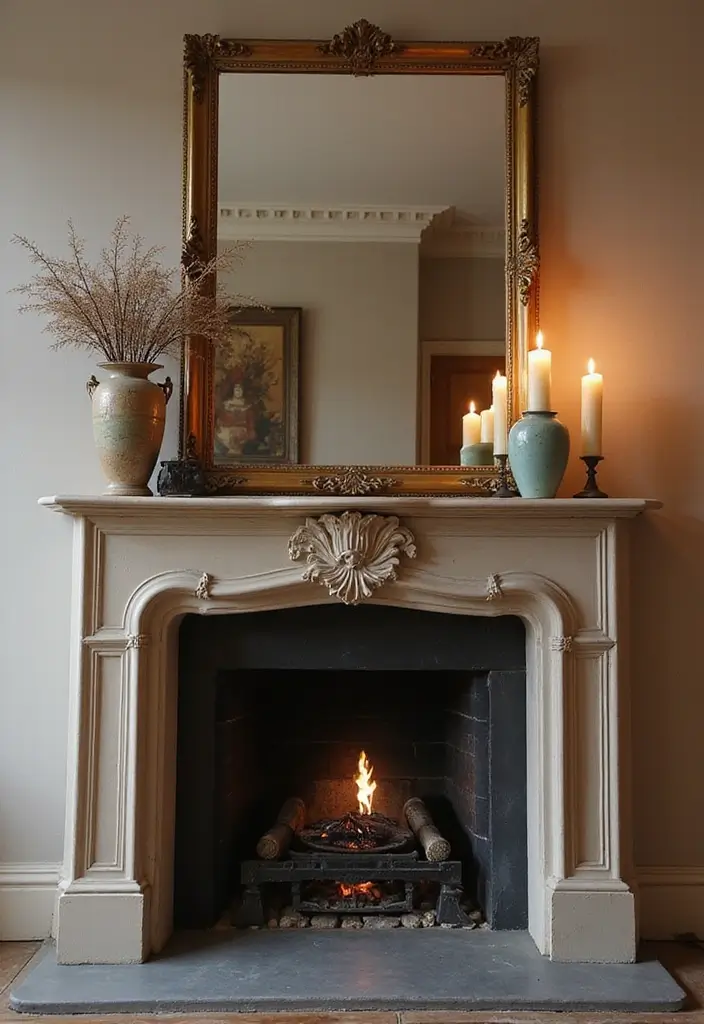 25 Fireplace Shelving Ideas That Add Storage and Style - 20. Elegant Mantel Decor