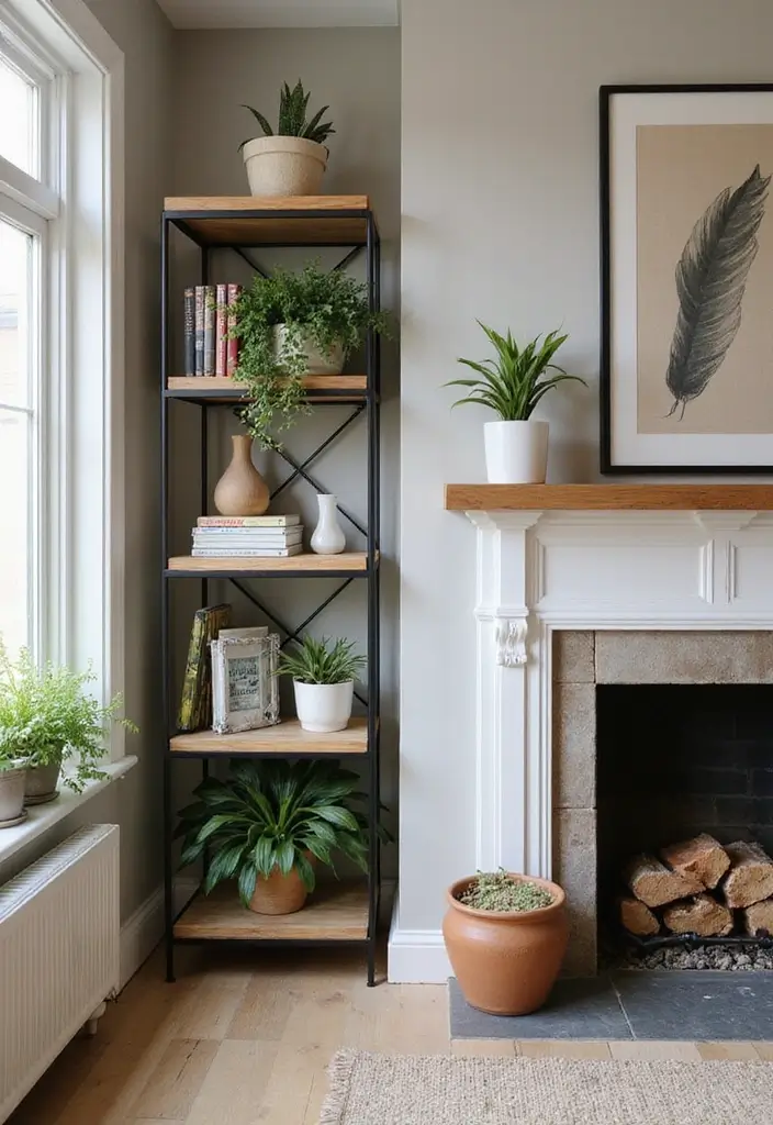25 Fireplace Shelving Ideas That Add Storage and Style - 3. Corner Fireplace Shelves
