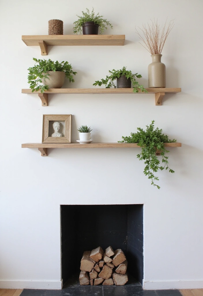 25 Fireplace Shelving Ideas That Add Storage and Style - 4. Floating Shelves