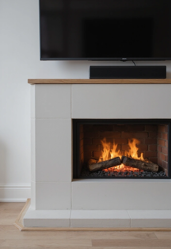 25 Fireplace TV Wall Designs That Balance Style and Function 1 25 Fireplace TV Wall Designs That Balance Style and Function - 1. Sleek Minimalist Fireplace