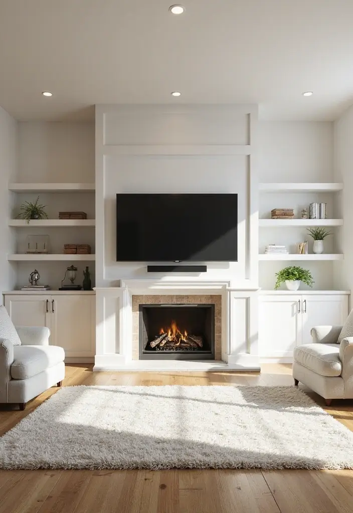 25 Fireplace TV Wall Designs That Balance Style and Function 22 25 Fireplace TV Wall Designs That Balance Style and Function - 22. Natural Light Amplification