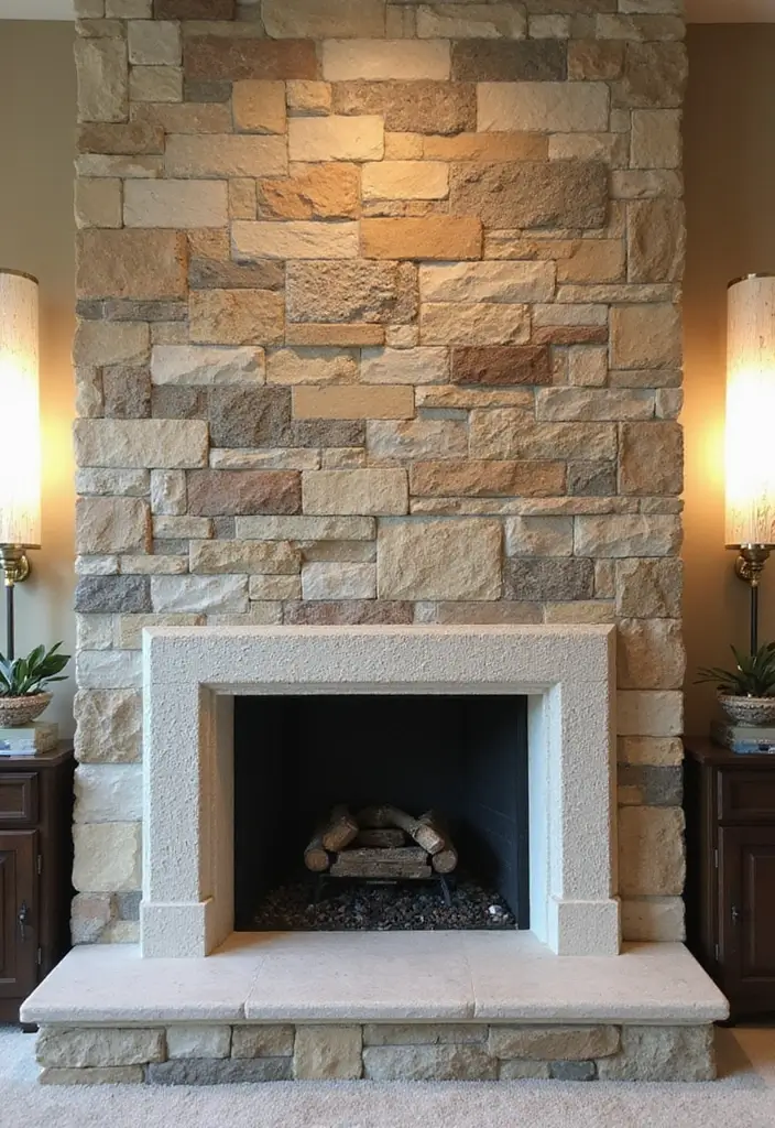25 Fireplace Tile Inspirations That Refresh Old Designs 13 25 Fireplace Tile Inspirations That Refresh Old Designs - 13. Stone Mosaic Blend