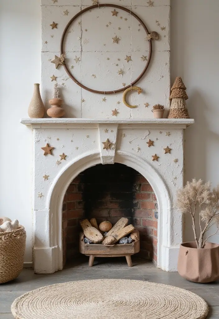 25 Fireplace Tile Inspirations That Refresh Old Designs 14 25 Fireplace Tile Inspirations That Refresh Old Designs - 14. Celestial Theme Tiles