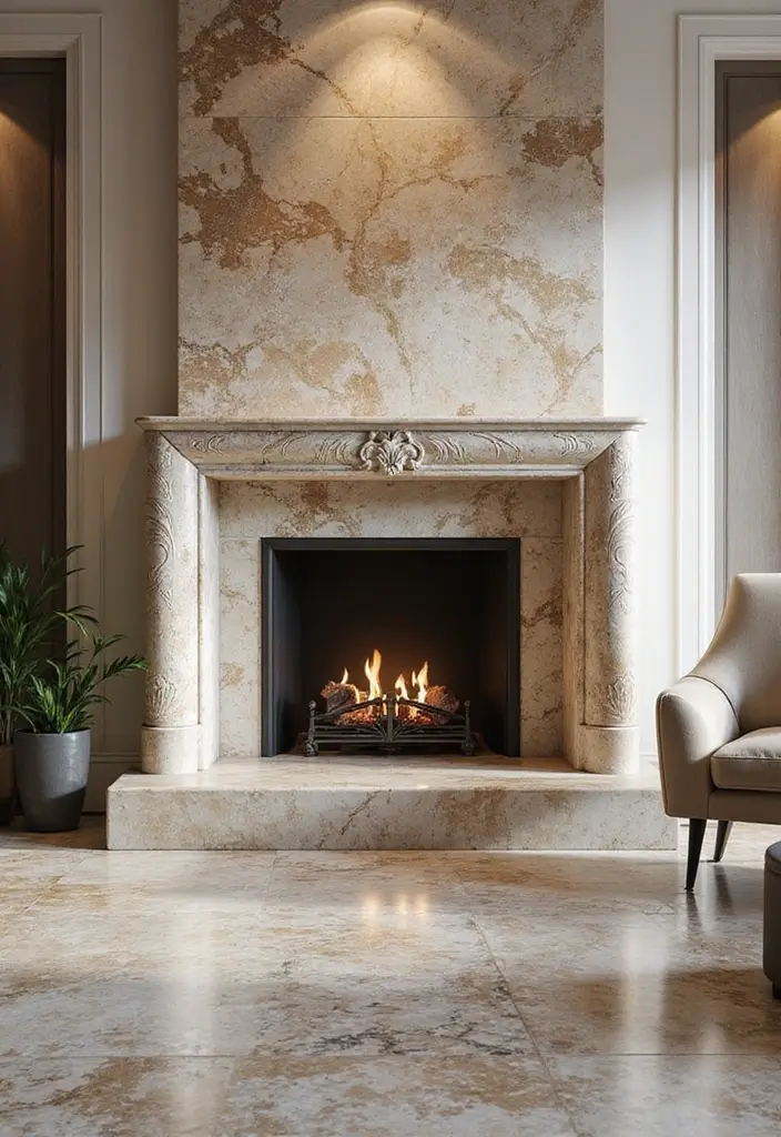 25 Fireplace Tile Inspirations That Refresh Old Designs 17 25 Fireplace Tile Inspirations That Refresh Old Designs - 17. Elegant Marble Tiles