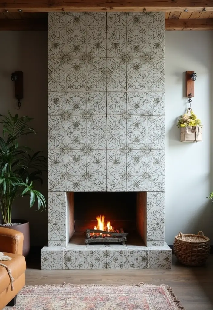 25 Fireplace Tile Inspirations That Refresh Old Designs 23 25 Fireplace Tile Inspirations That Refresh Old Designs - 23. Cool Cement Tiles