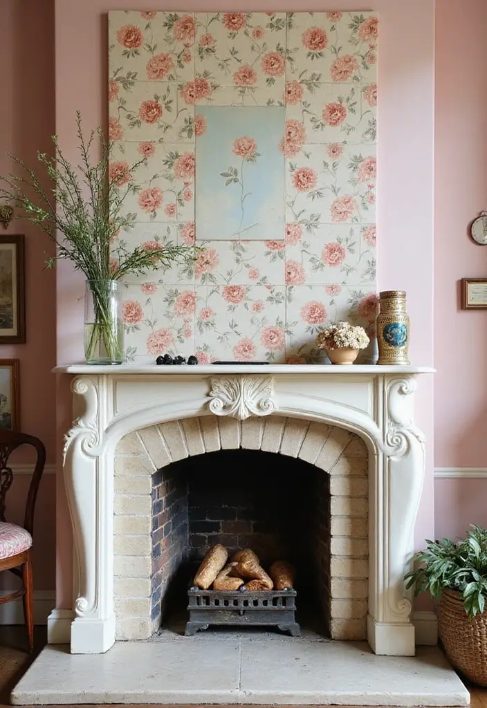 25 Fireplace Tile Inspirations That Refresh Old Designs 7 25 Fireplace Tile Inspirations That Refresh Old Designs - 7. Classic Floral Tiles