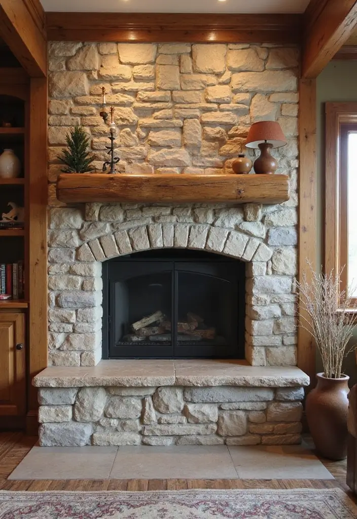 25 Fireplace Tile Inspirations That Refresh Old Designs 8 25 Fireplace Tile Inspirations That Refresh Old Designs - 8. Rustic Stone Look Tiles
