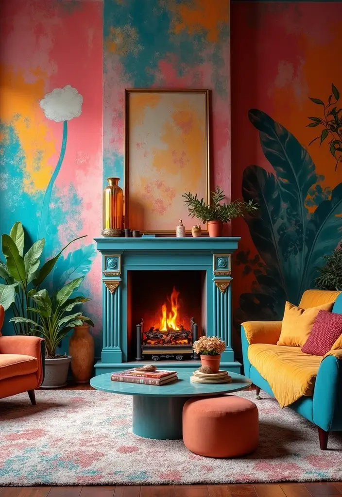 25 Fireplace Wall Designs That Make a Big Statement 12 25 Fireplace Wall Designs That Make a Big Statement - 12. Artistic Fireplaces