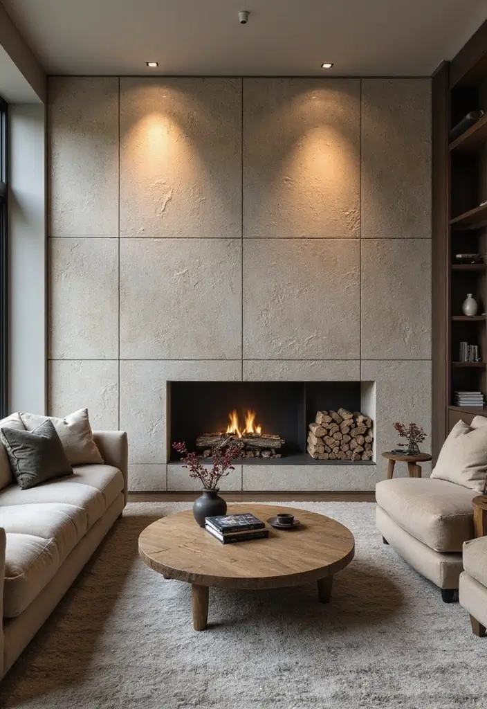 25 Fireplace Wall Designs That Make a Big Statement 13 25 Fireplace Wall Designs That Make a Big Statement - 13. Textured Wall Panels