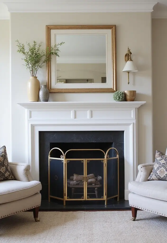 25 Fireplace Wall Designs That Make a Big Statement 20 25 Fireplace Wall Designs That Make a Big Statement - 20. Stylish Fireplace Screens