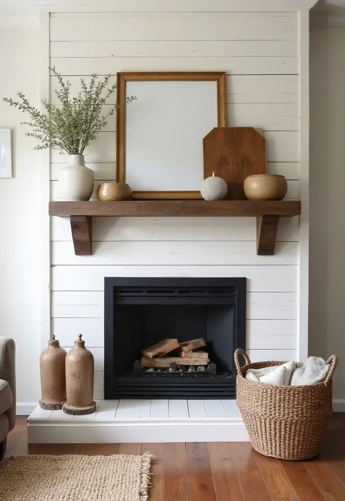 25 Fireplace Wall Designs That Make a Big Statement 6 25 Fireplace Wall Designs That Make a Big Statement - 6. Farmhouse Chic Shiplap