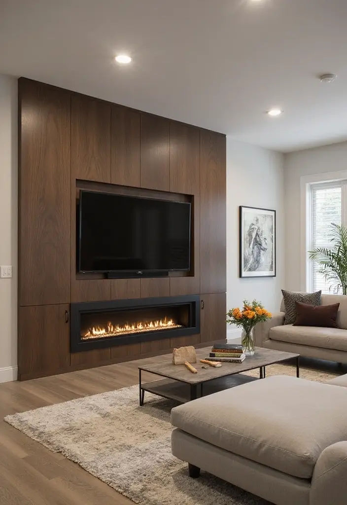 25 Media Walls With Fireplace That Combine Tech and Warmth 12 25 Media Walls With Fireplace That Combine Tech and Warmth - 12. Dual-Sided Fireplaces