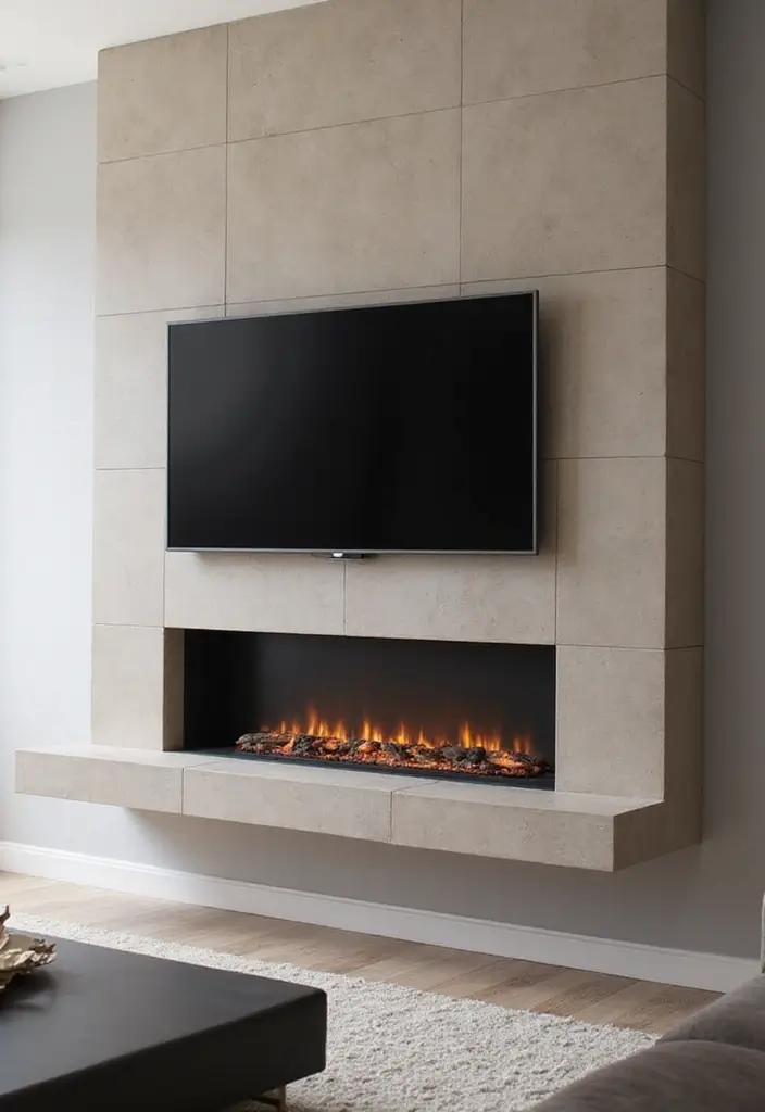 25 Media Walls With Fireplace That Combine Tech and Warmth 8 25 Media Walls With Fireplace That Combine Tech and Warmth - 8. Floating Media Walls