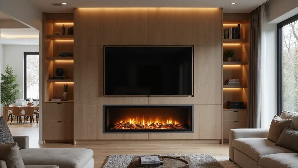 25 Media Walls With Fireplace That Combine Tech and Warmth