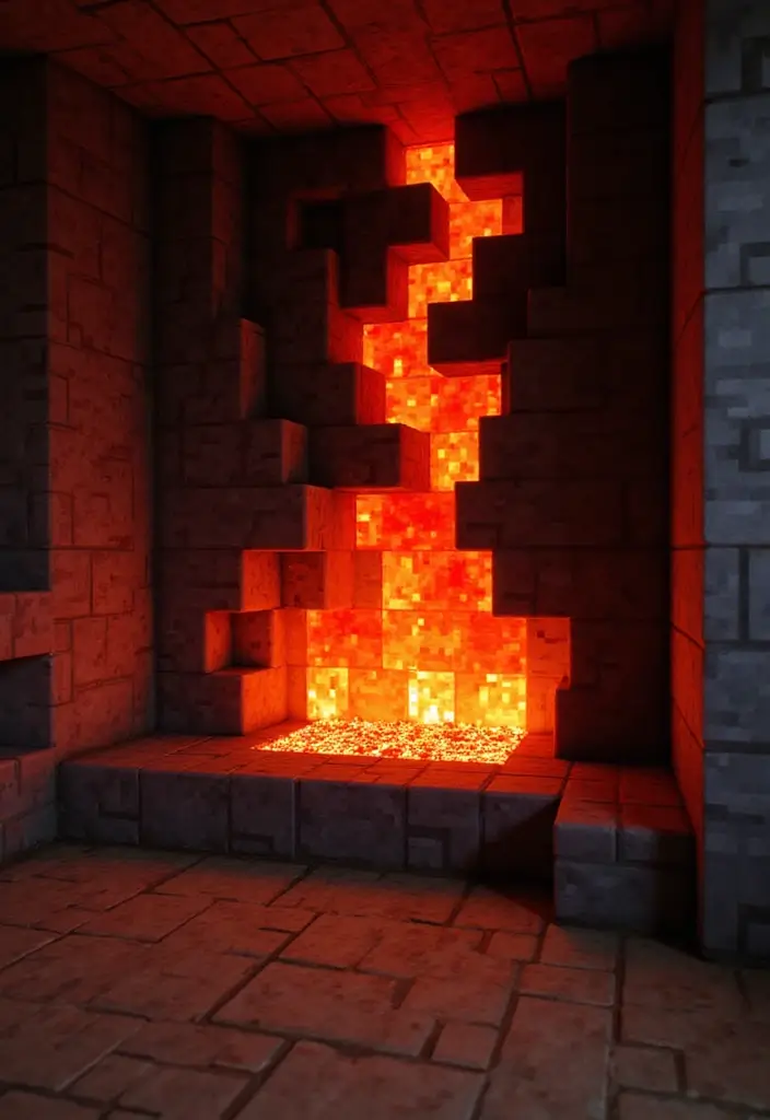 25 Minecraft Fireplace Designs You’ll Want to Copy 5 25 Minecraft Fireplace Designs You’ll Want to Copy - 5. Lava Flow Fireplace