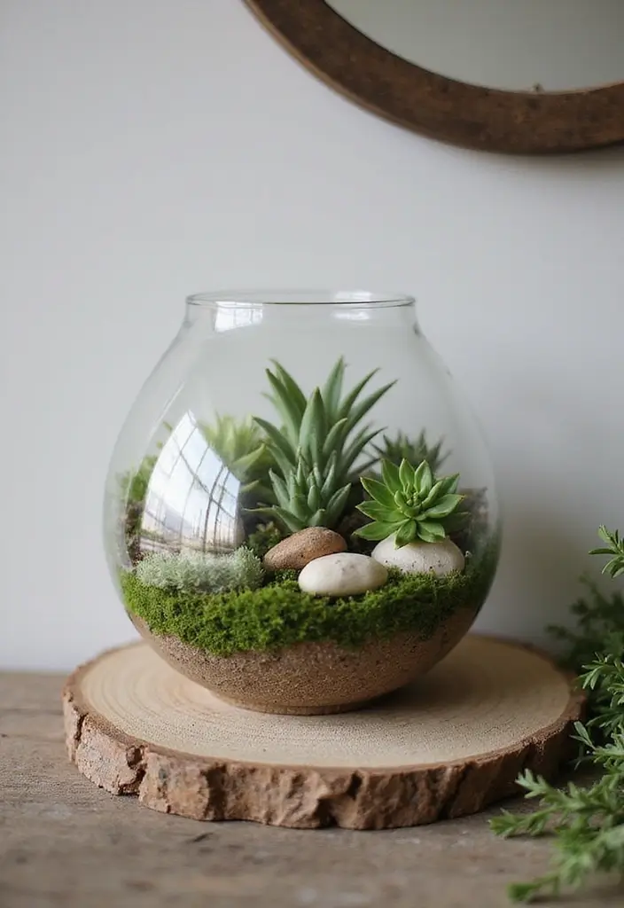 25 Spring Fireplace Decor Ideas That Freshen Up the Mantel 12 25 Spring Fireplace Decor Ideas That Freshen Up the Mantel - 12. Earthy Terrarium