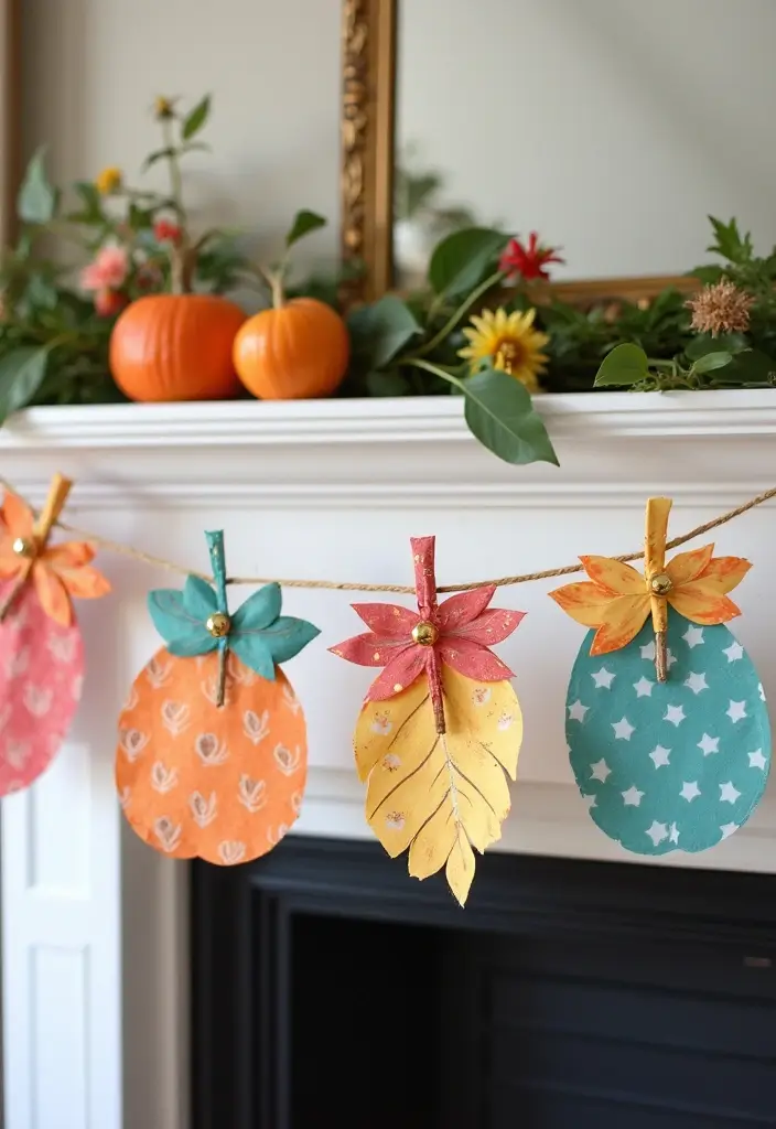 25 Spring Fireplace Decor Ideas That Freshen Up the Mantel 6 25 Spring Fireplace Decor Ideas That Freshen Up the Mantel - 6. Colorful Spring Banners