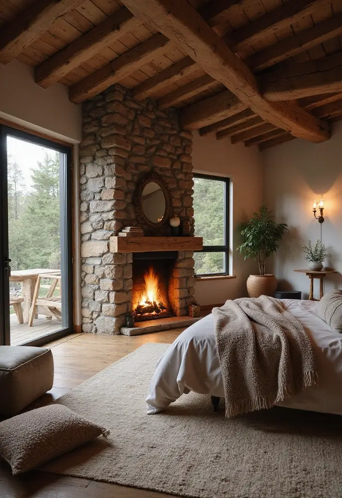 27 Bedroom Fireplace Ideas That Feel Like Pure Luxury - 19. Warm Wood Fireplaces