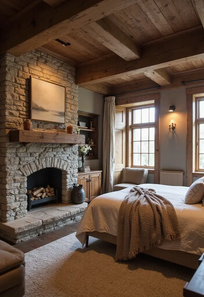 27 Bedroom Fireplace Ideas That Feel Like Pure Luxury - 2. Rustic Charm