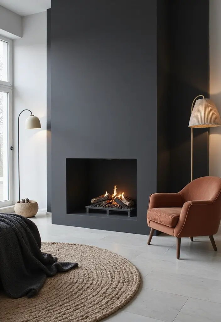 27 Bedroom Fireplace Ideas That Feel Like Pure Luxury - 21. Bold Monochrome Designs
