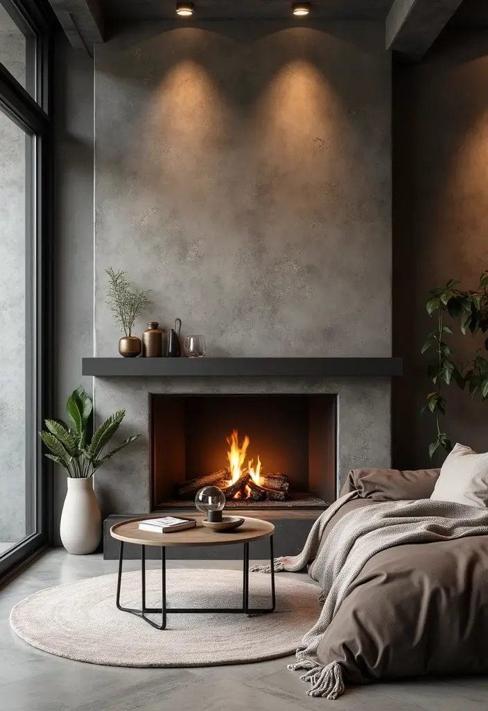 27 Bedroom Fireplace Ideas That Feel Like Pure Luxury - 26. Urban Industrial Fireplaces