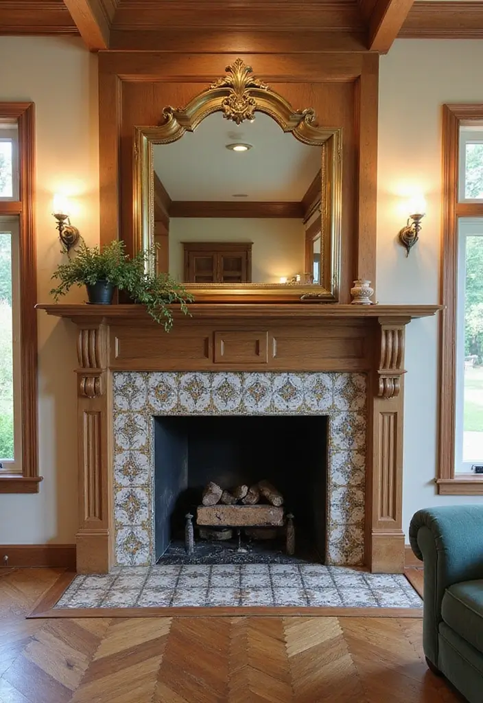 27 Craftsman Fireplace Designs That Highlight Classic Style 13 27 Craftsman Fireplace Designs That Highlight Classic Style - 13. Vintage Tile Hearths