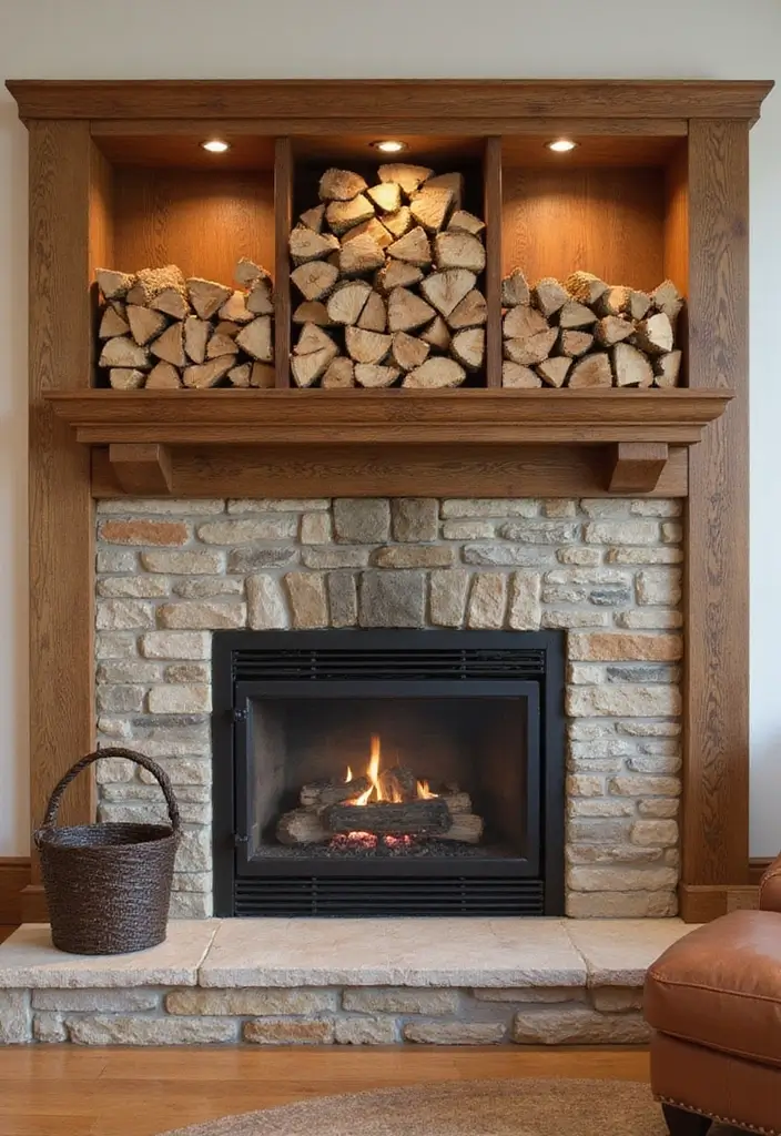 27 Craftsman Fireplace Designs That Highlight Classic Style 17 27 Craftsman Fireplace Designs That Highlight Classic Style - 17. Integrated Wood Storage