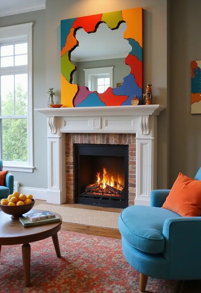 27 Electric Fireplace Ideas That Feel Real and Modern 11 27 Electric Fireplace Ideas That Feel Real and Modern - 11. Colorful Electric Fireplaces