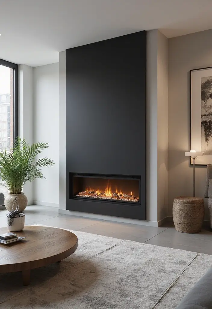27 Electric Fireplace Ideas That Feel Real and Modern 13 27 Electric Fireplace Ideas That Feel Real and Modern - 13. Vertical Electric Fireplaces