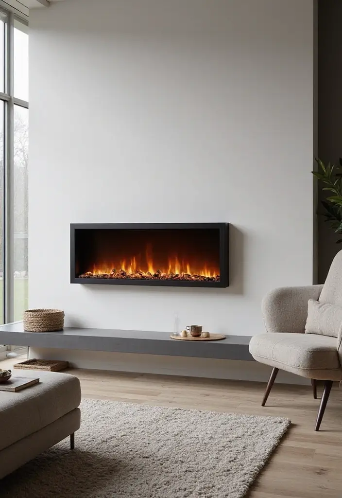 27 Electric Fireplace Ideas That Feel Real and Modern 22 27 Electric Fireplace Ideas That Feel Real and Modern - 22. Contemporary Electric Fireplaces
