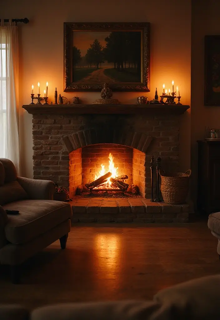 27 Fireplace Ideas That Instantly Make Living Rooms Cozier - 26. Accent Lighting
