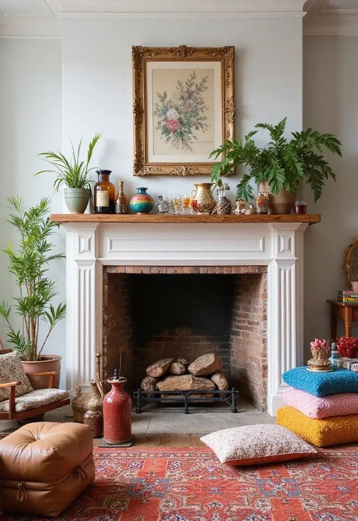 27 Fireplace Ideas That Instantly Make Living Rooms Cozier - 9. Colorful Accents