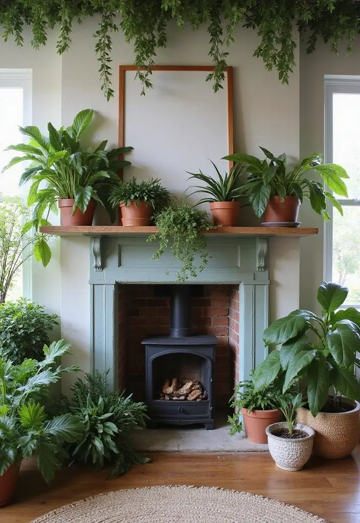 27 Fireplace Inspiration Pins Everyone’s Saving - 19. Greenery and Fireplaces
