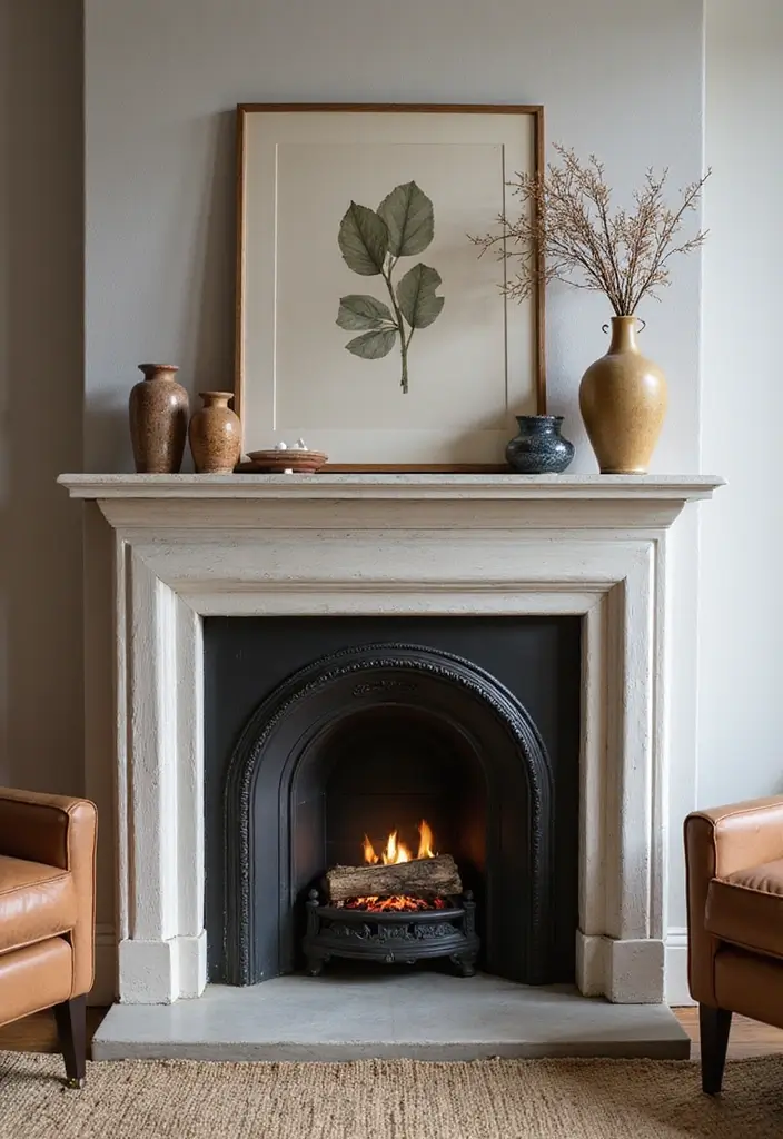 27 Fireplace Inspiration Pins Everyone’s Saving - 20. Mixing Vintage and Modern Styles