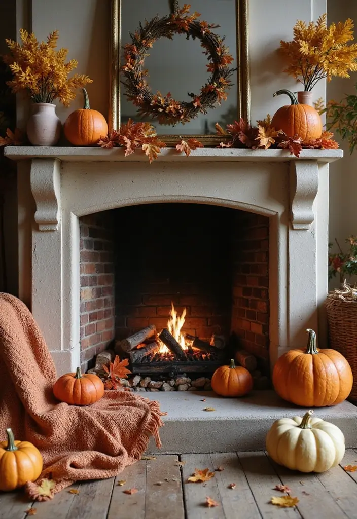 27 Fireplace Inspiration Pins Everyone’s Saving - 6. Seasonal Fireplace Decor