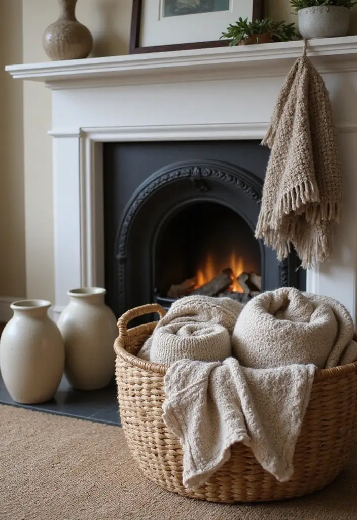27 Fireplace Inspiration Pins Everyone’s Saving - 9. Layering Textures Around the Fireplace